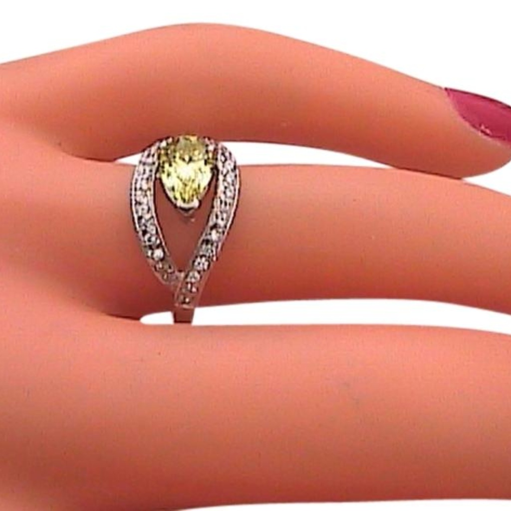 14k White Gold Filled Peridot Ring (#71)